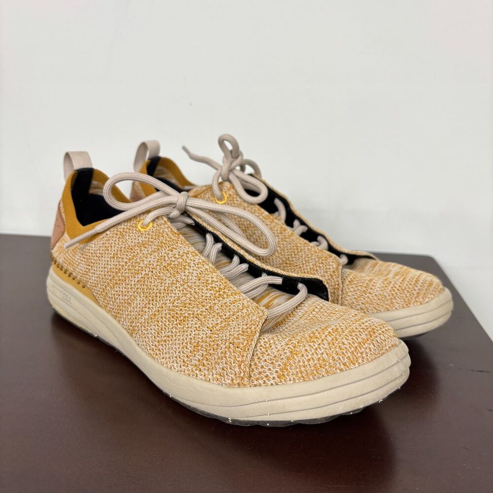 Merrell Gridway Moccasin Textile Knit Vibram Sneaker Yellow Gold Women's 8.5